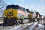 Westbound manifest (BICB) enters the siding